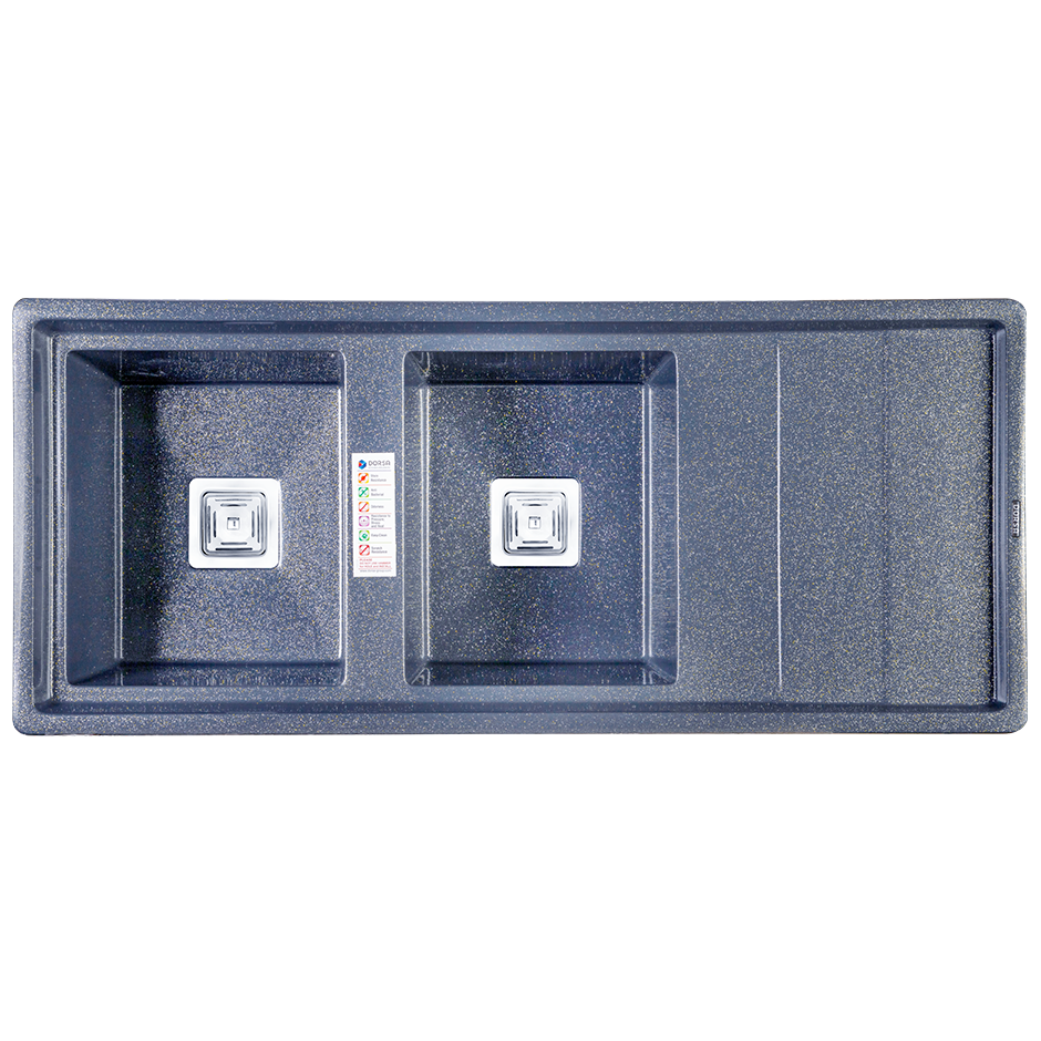 سینک گرانیتیDS3607-120مشکی طرح سنگ با رگه طلایی