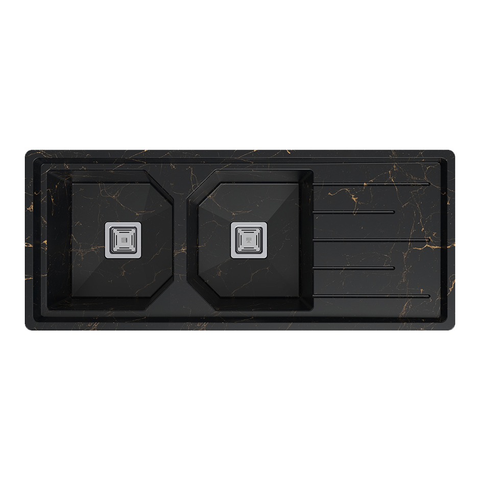 سینک گرانیتیDS3608-120مشکی با رگه طلایی